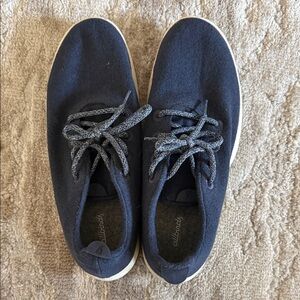 Allbirds Navy Wool Runners with White Soles